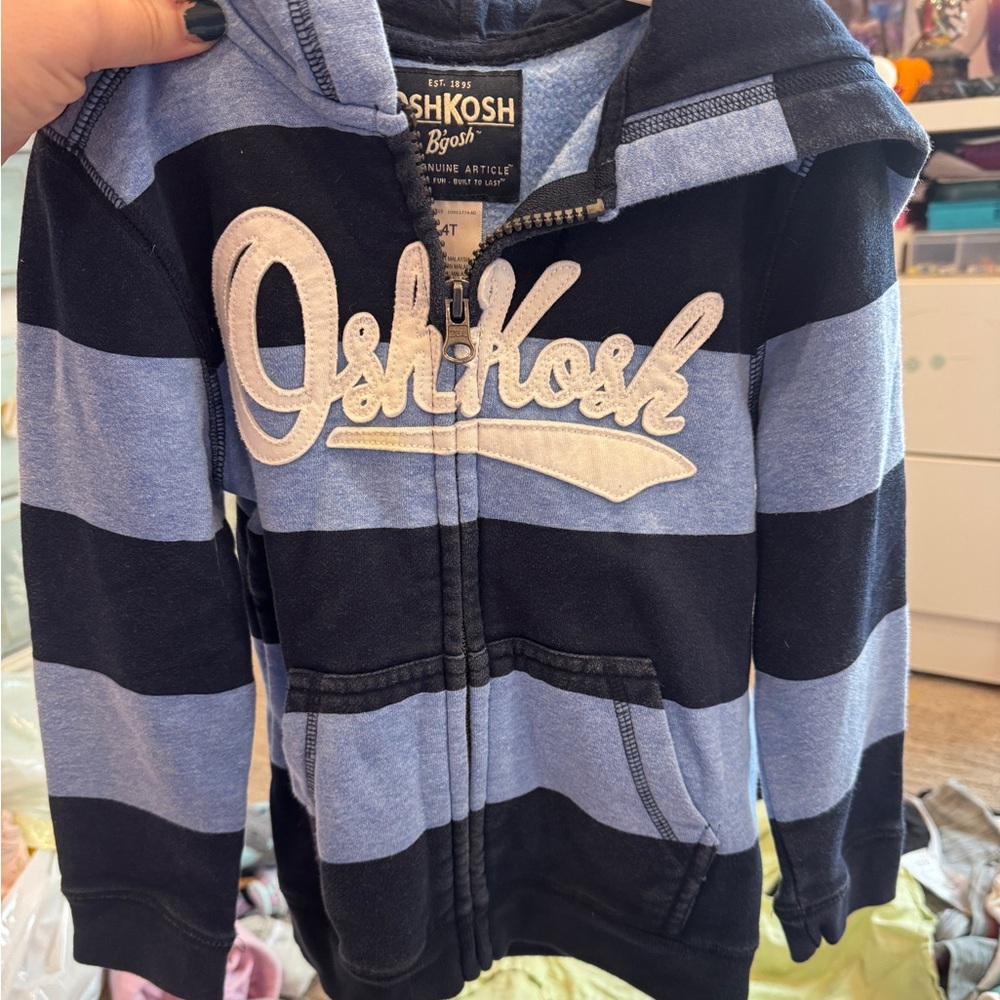 Osh Kosh zip up striped hoodie